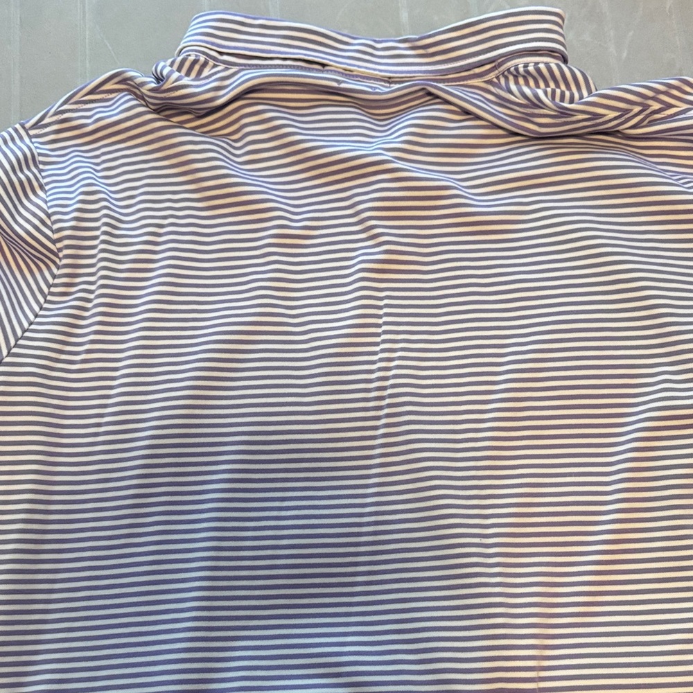 Polo by Ralph Lauren Men's Purple and White Striped Polo - Picture 2 of 4